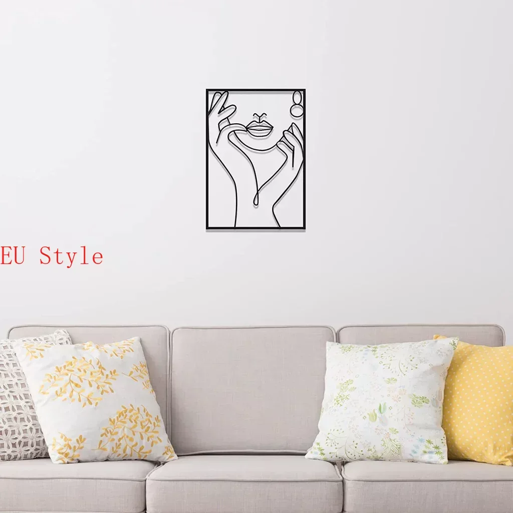 

Modern Metal Line Art Home Decor Simple Silhouette Female Body Abstract Line Home Livingroom Decor Metal Wall Hanging Decoration