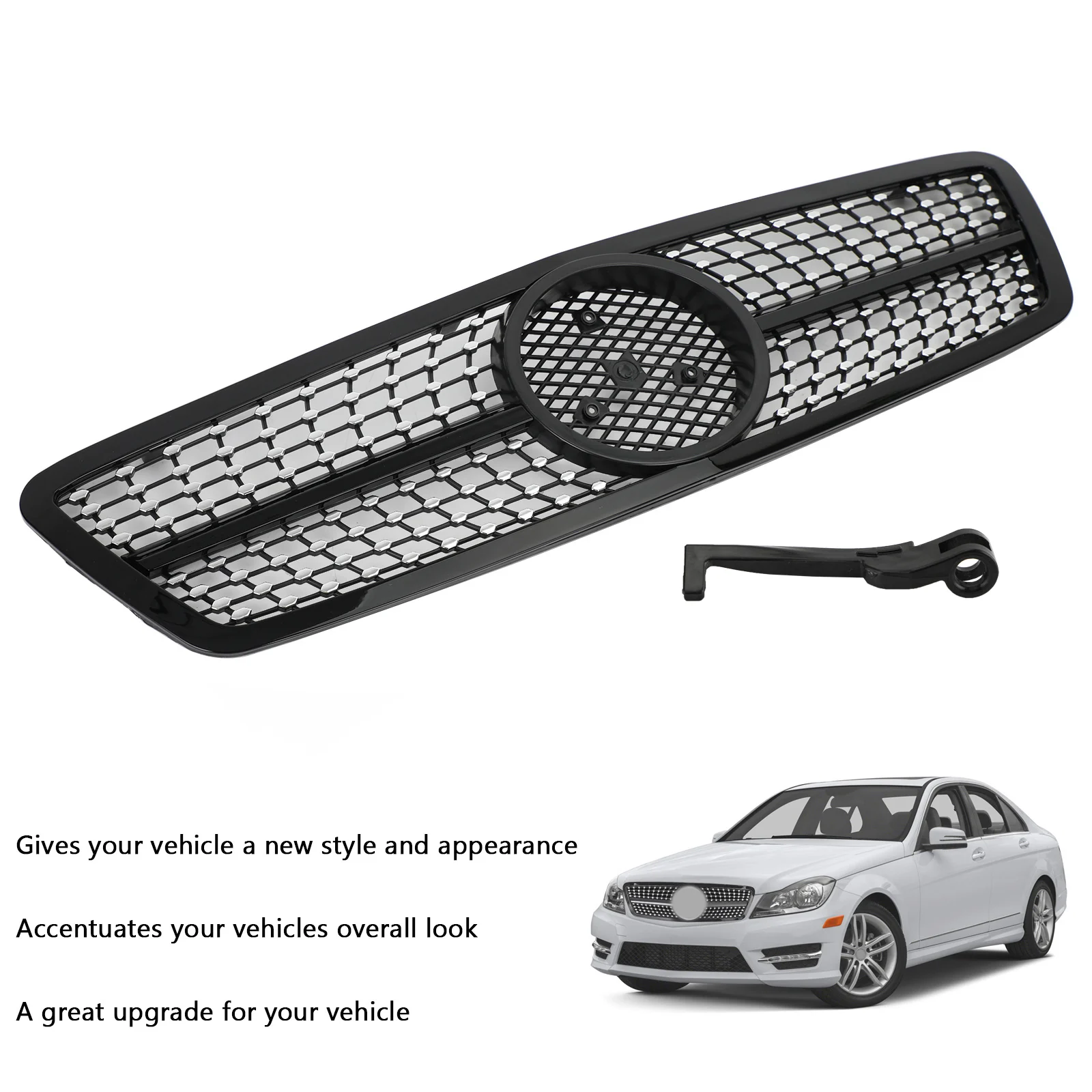 

Areyourshop C63 AMG стиль решетка черный алмаз для Benz W203 седан 2001-2007 4 двери C230 C320 C240