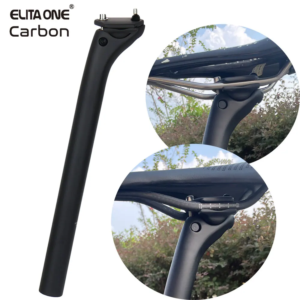 ELITAONE MTB Carbon Seat Post Offset 20mm 25.4 27.2 30.9 31.6mm Mountain/Road Bike  Seatpost 350-450mm Light 150g mountain road bike bicycle seatpost 27 2 30 8 31 6mm carbon fiber seat tube high strength seatpost cylcing accessories parts