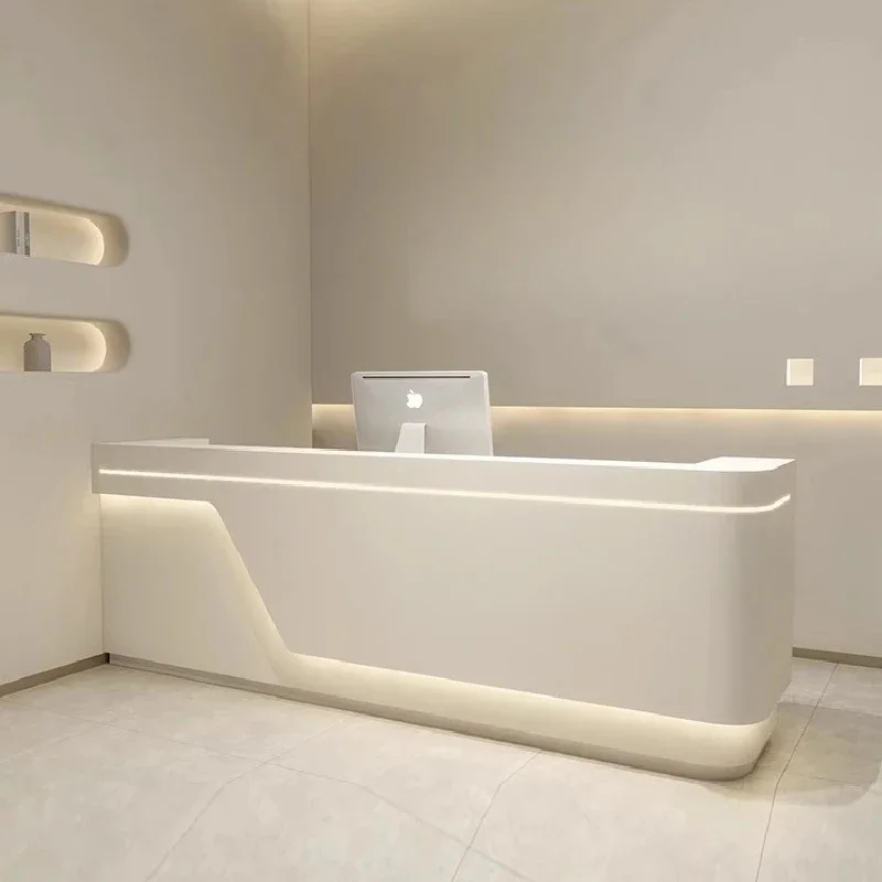 Office Mobile Store Reception Desks Modern Podium Beauty Salon Luxury Front Desk White Reception Furniture