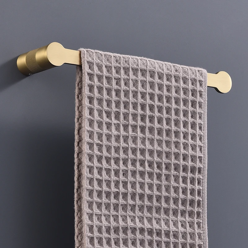 Brushed Gold Bathroom Accessories Towel Bar Bath Robe Hook Brass Knurled Bathroom Hardware Set Shelf for Towels Paper Tissue Hol bathroom hardware set bathroom hardware accessories