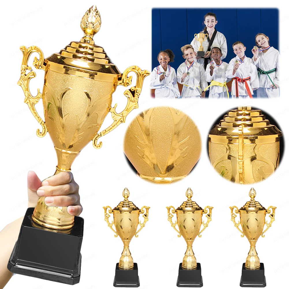 Plastic Trophy Toys Gold Plastic Trophy Basketball Football 8.5 Inch Game Match Winners Award for Championships Tournaments