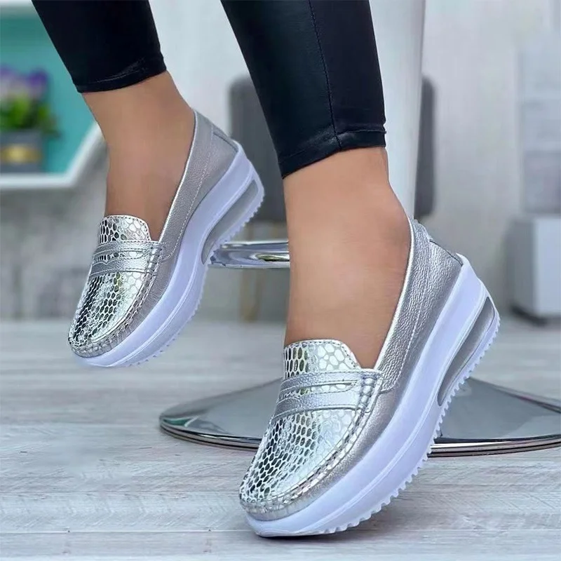 Vant til fax Sammentræf Sneakers Women Casual Shoes Summer Non Slip Loafers Flats Female  Comfortable Driving Footwear Tennis Female Classic Platform PU