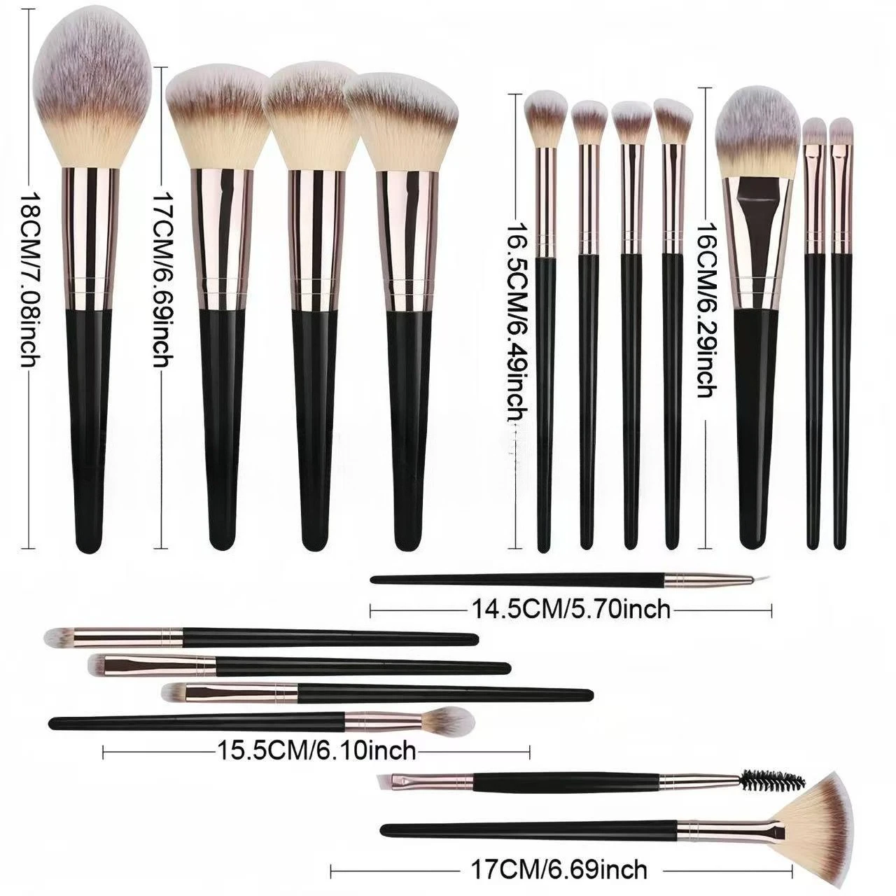 15/20 Pcs Professional Makeup Brush Set Soft Fluffy Synthetic Bristles Eyeshadow Blending Blush Concealer Brushes Daily Makeup 5