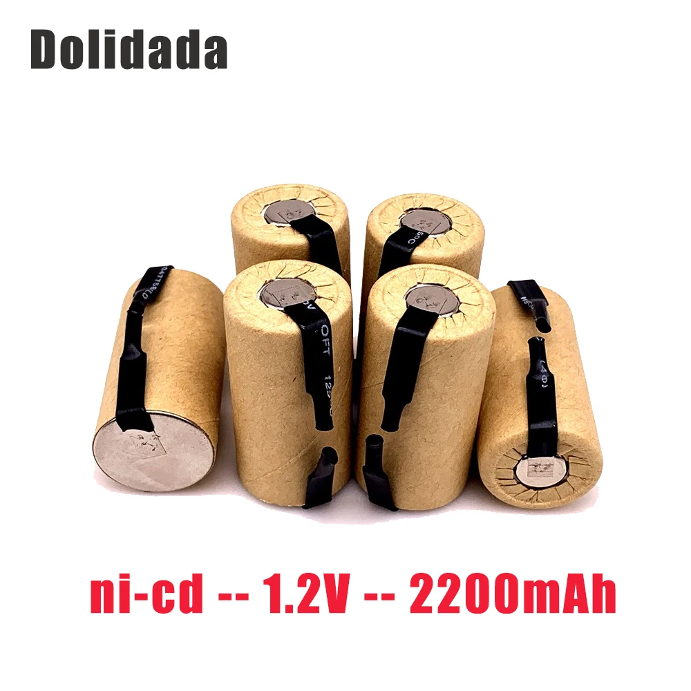 

1-20pcs 1.2V 2200mah Batteries Screwdriver Electric Drill SC Sub C Ni-Cd Rechargeable Battey With Tab Power Tool NiCd SUBC Cells