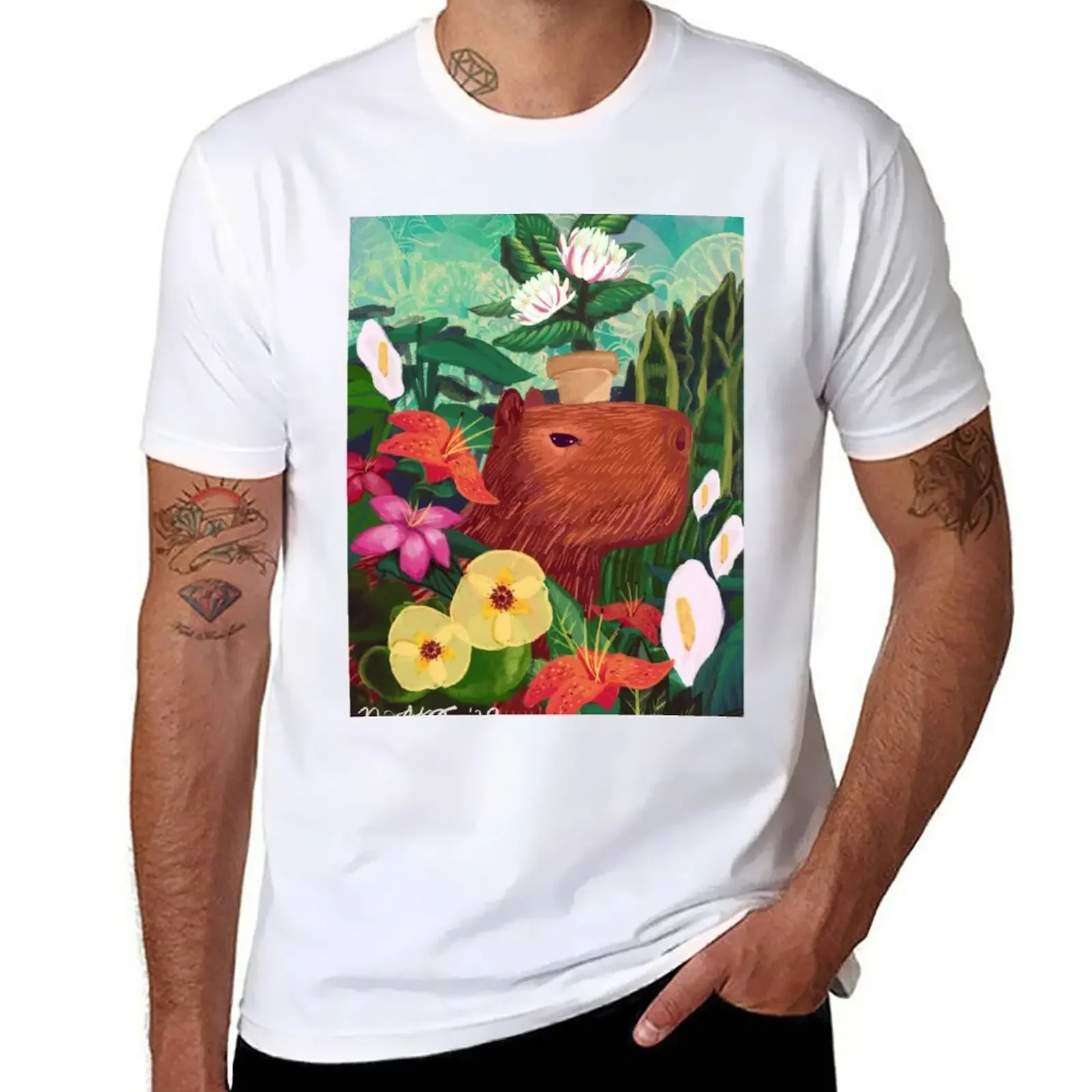 

Capybara T-Shirt customizeds plus sizes hippie clothes T-shirts for men cotton