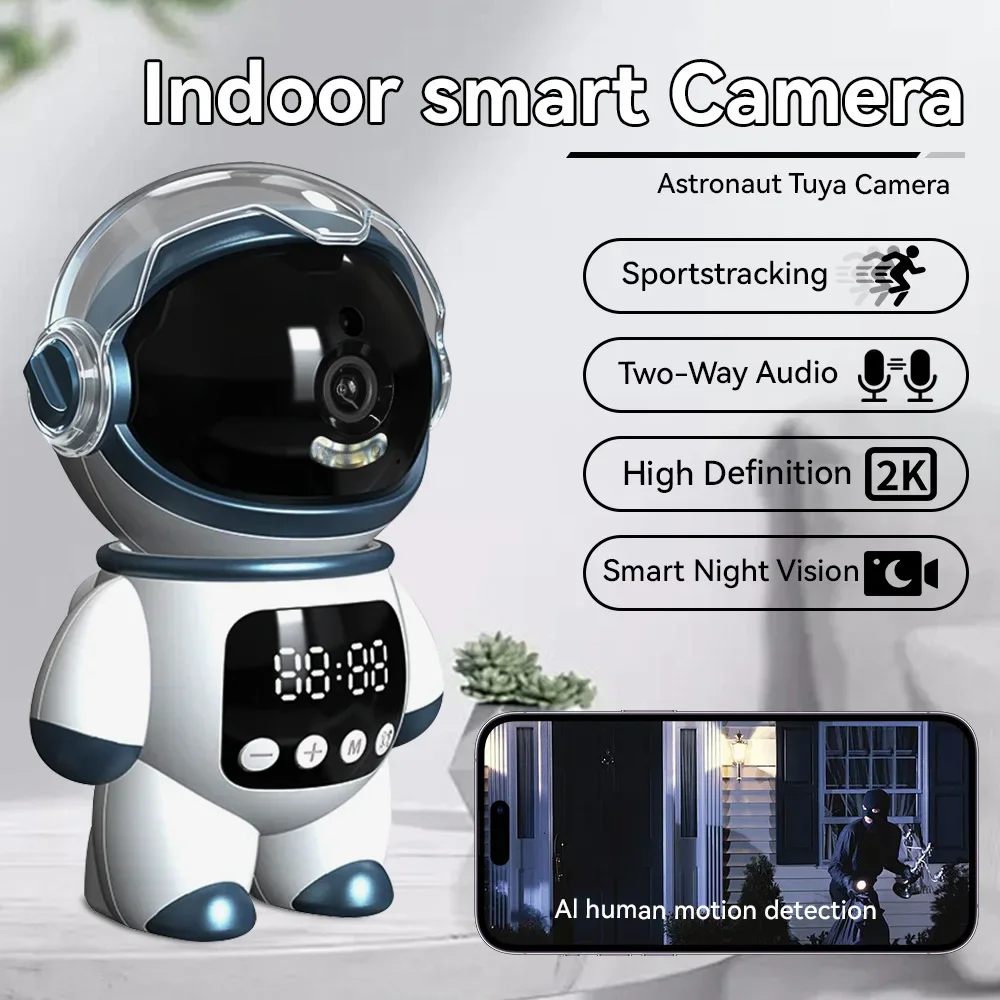 Tuya Smart Astronaut Wireless IP PTZ Camera 5MP WiFi Indoor Robot Baby Monitor Two Way Audio Motion Detection Video Robot Webcam 2