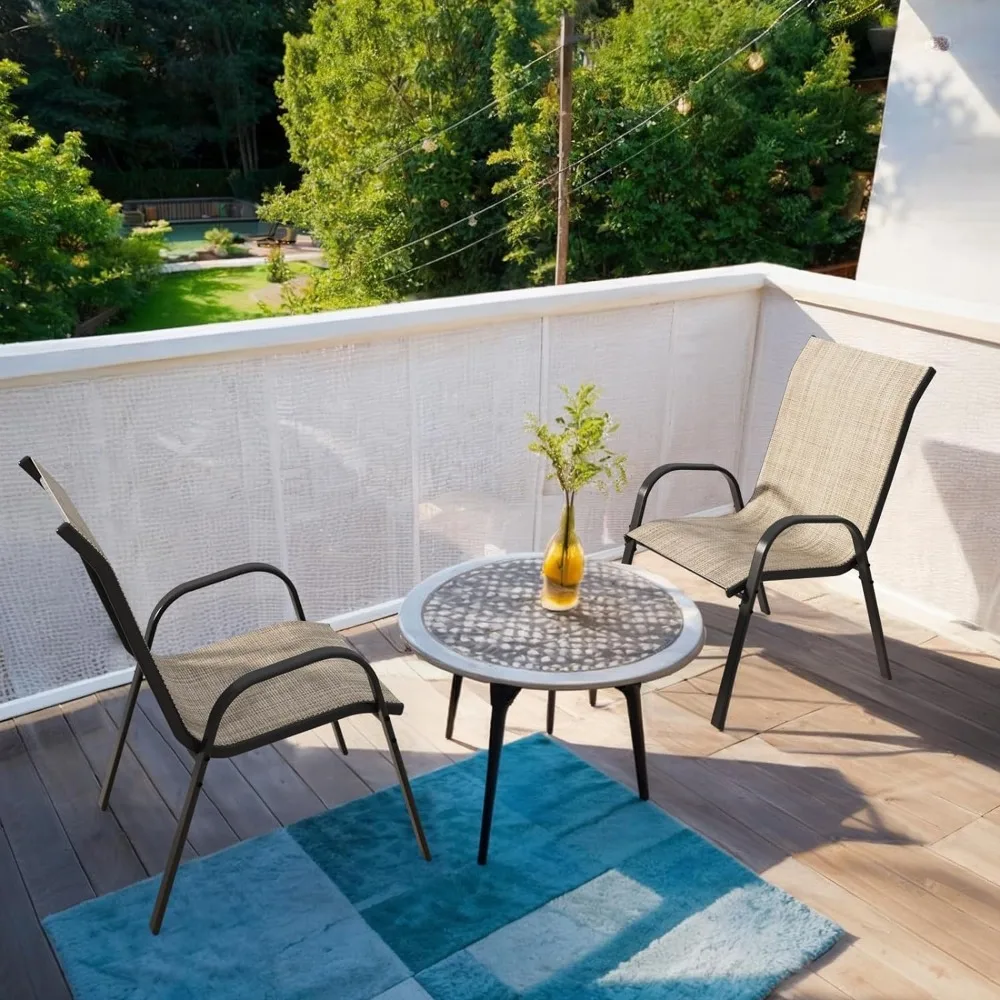 Patio Dining Chairs Set of 4 Outdoor High Stacking Indoor/Outdoor Backyard Deck Garden Restaurant Chairs