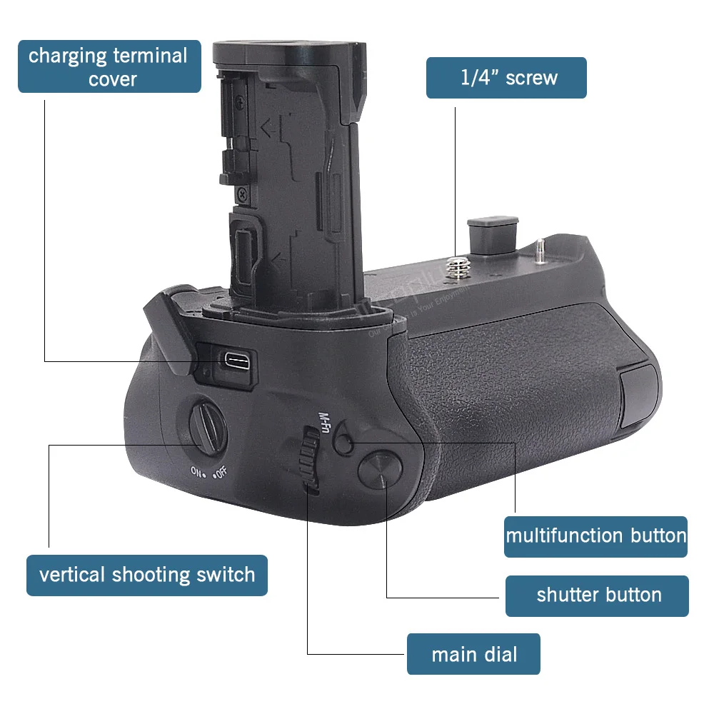 Mcoplus BG-EOSR Vertical Battery Grip as BG-E22 for Canon EOS R EOSR Camera / Works with LP-E6N, LP-E6NH Battery