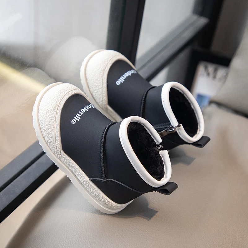 Leather Boots Girls Winter Snowshoes Non Slip