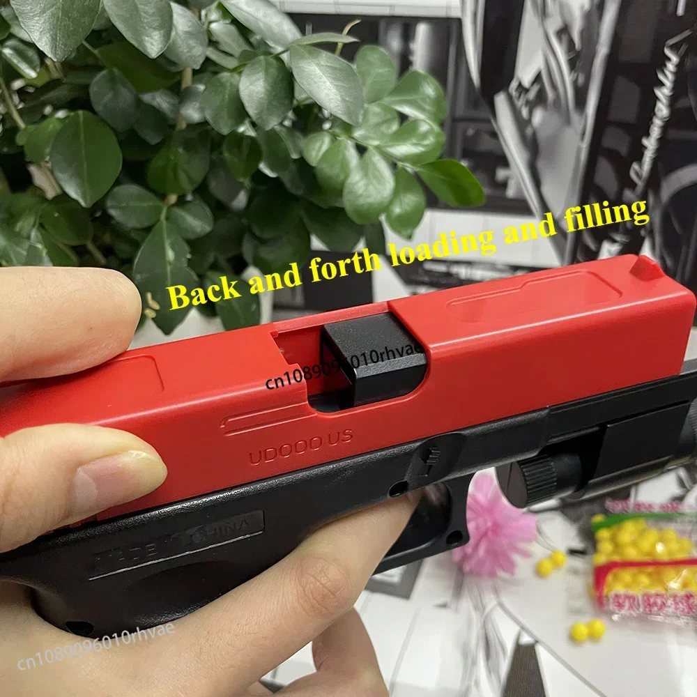 Soft bullet toy gun soft bullet airsoft pistol manual G17 toy gun lower magazine with laser outdoor sports CS game weapon for children adults gift