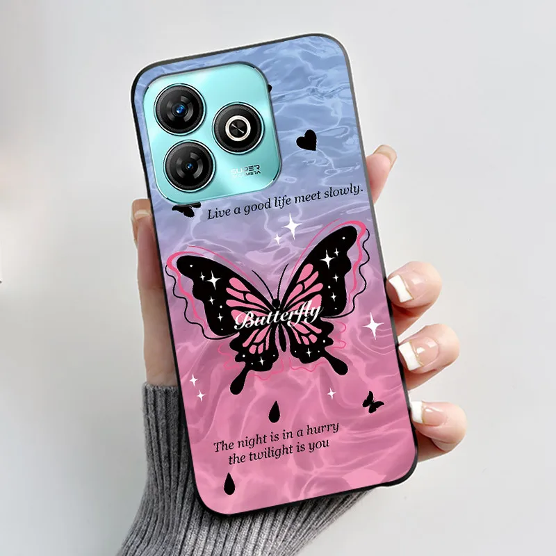 Aesthetic Cute Cat Black Shockproof Silicone Back Cover