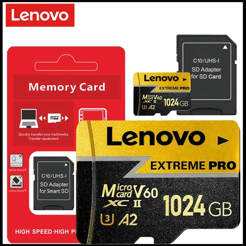 새로운 레노버 TF 메모리 SD 카드 마이크로 SD 카드 고속 TF 플래시 카드 128GB 256GB 512GB 1TB SD 카드 (휴대폰/컴퓨터용)