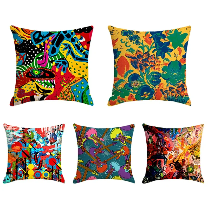 hot-sale-5-pcs-impressionist-pattern-pillowcase-flower-linen-pillow