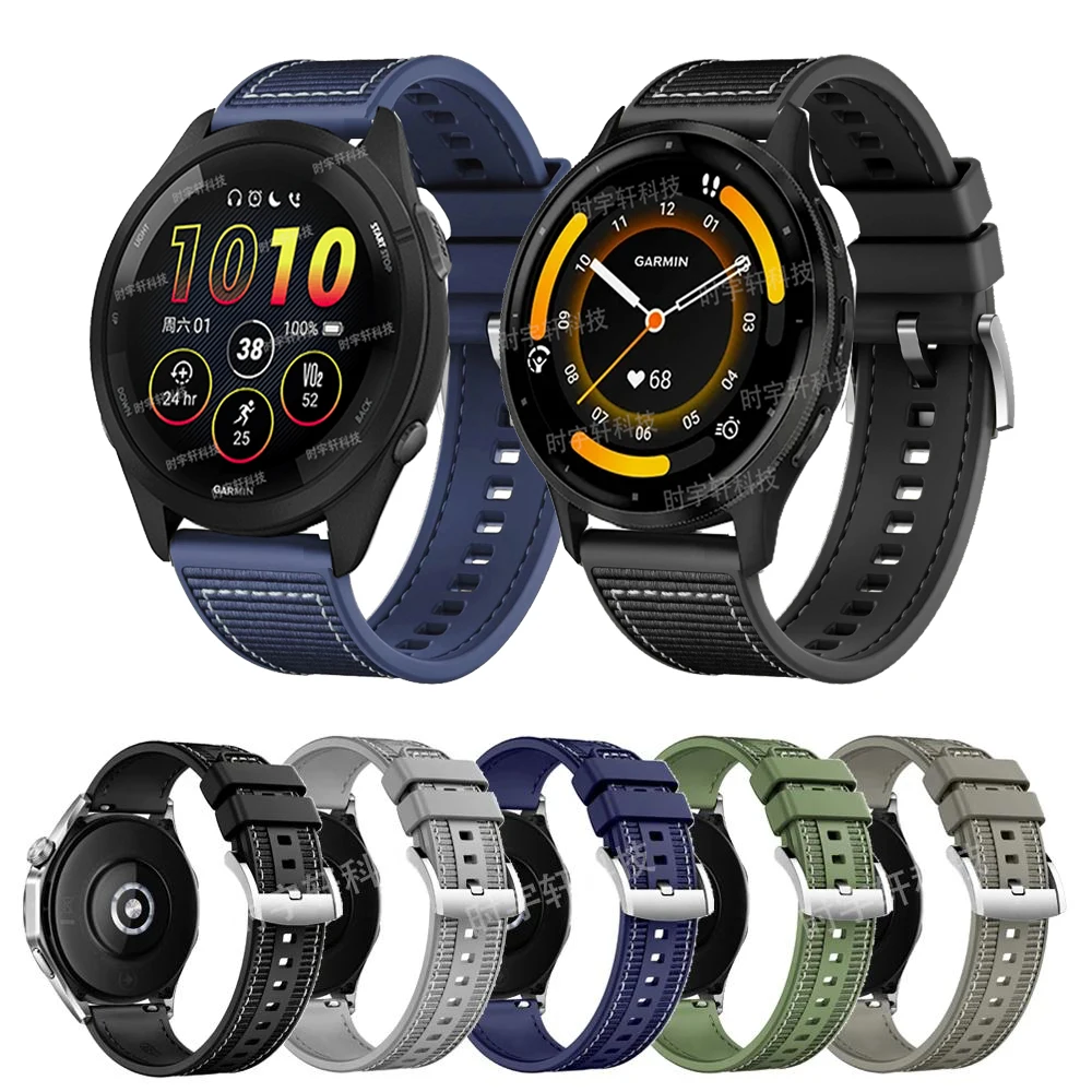 Per Garmin Venu 3 2 Smartwatch Strap Nylon Silicone 22Mm Bracciale Per Garmin Forerunner 265 255/Vivoactive 4 Band Accessori