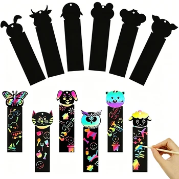 12 pezzi/set di carta da grattare colorata, accessori per disegno, forniture educative per l'ufficio, sussidi didattici per l'arte, articoli di cancelleria, premi per studenti TMZ