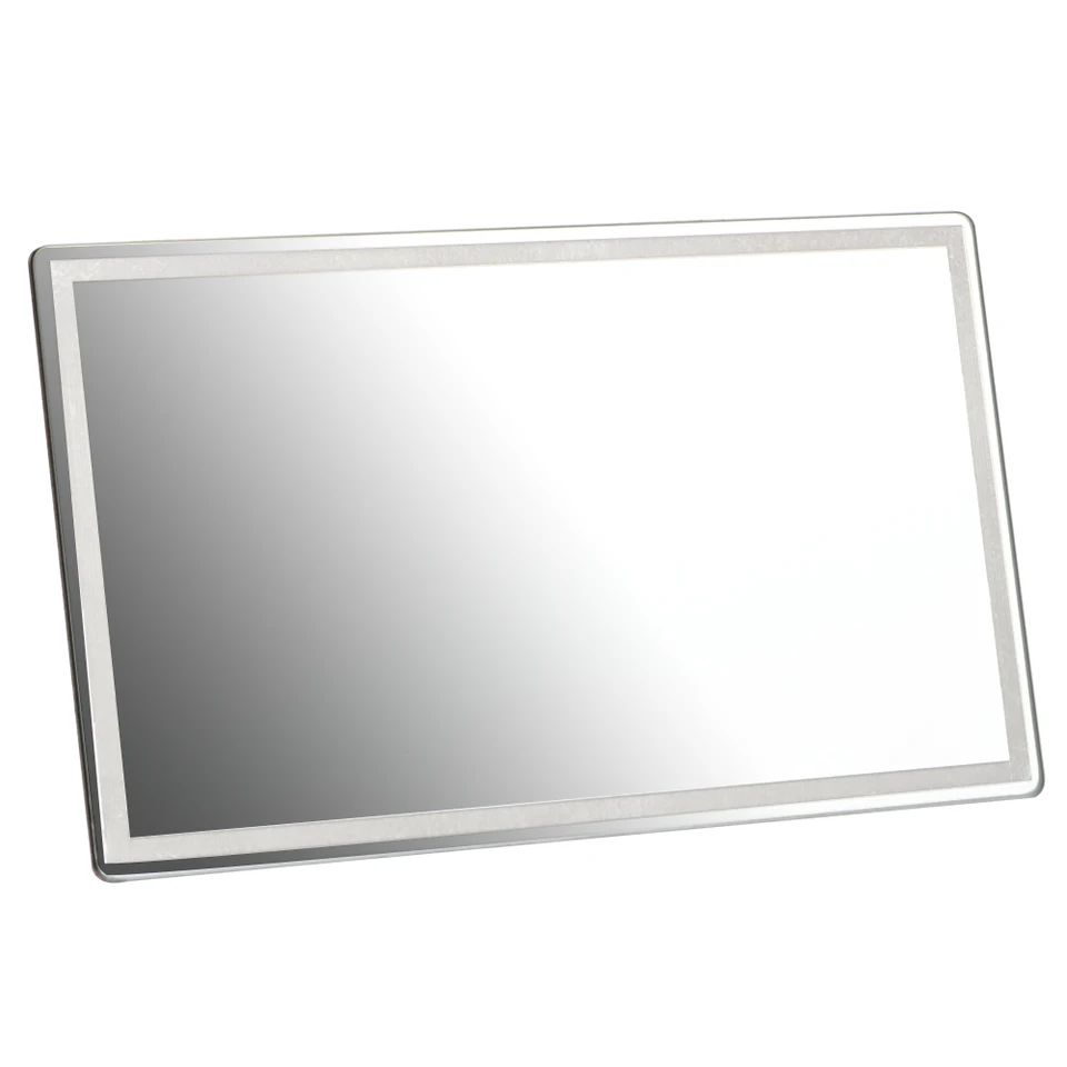 Specchietto Trucco Per Auto In Acciaio Inox Con Attacco Adesivo Universale Per Parasole - 11x6.5cm O 15x8cm - 2