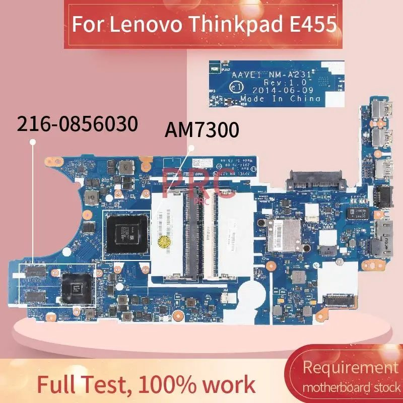 

04X4989 для Lenovo Thinkpad E455 A10-7300 AM7300 материнская плата для ноутбука AAVE1 NM-A231 216-0856030 DDR3 Материнская плата для ноутбука