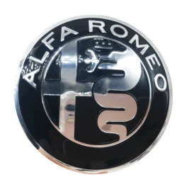 Alfa Romeo Giulia Wheel Center Emblem Stickers - Car Wheel Decorative Covers - 1pcs 50mm stickers (Black Silver)
