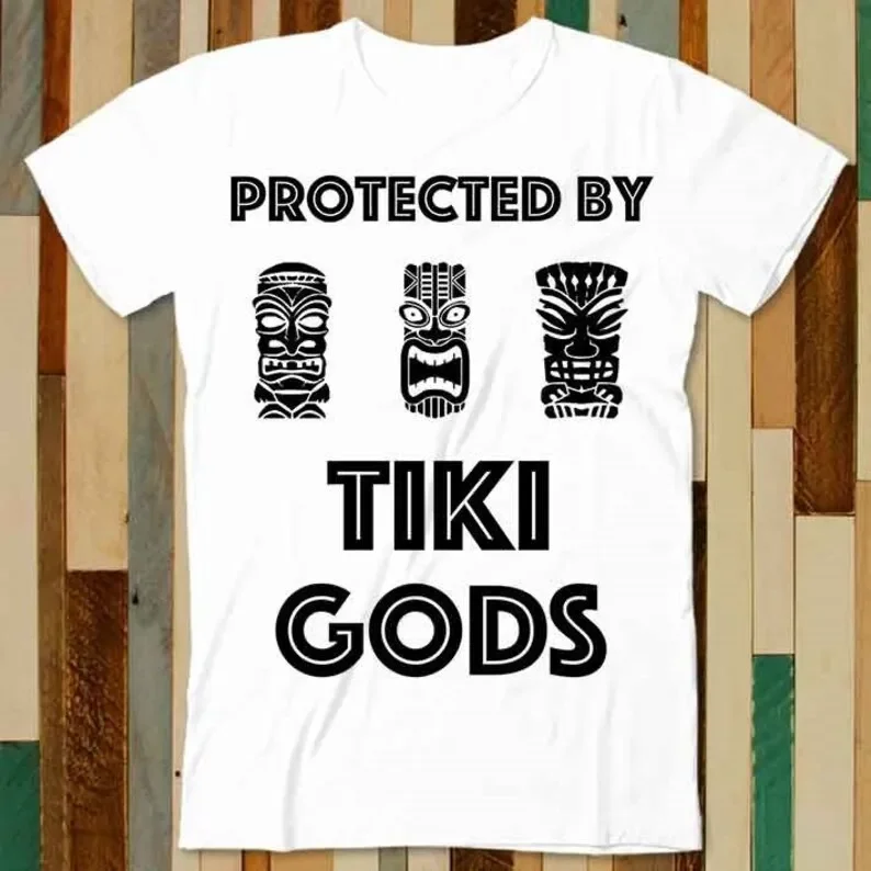 

Protected by Tiki Gods T Shirt Adult Unisex Men Women Retro Design Tee Vintage Top A4763