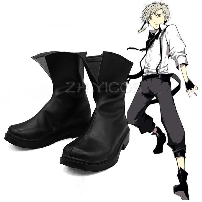 Neue Bungo Stray Dogs Atsushi Cosplay Schuhe Schwarz Halloween Anime Boots 3