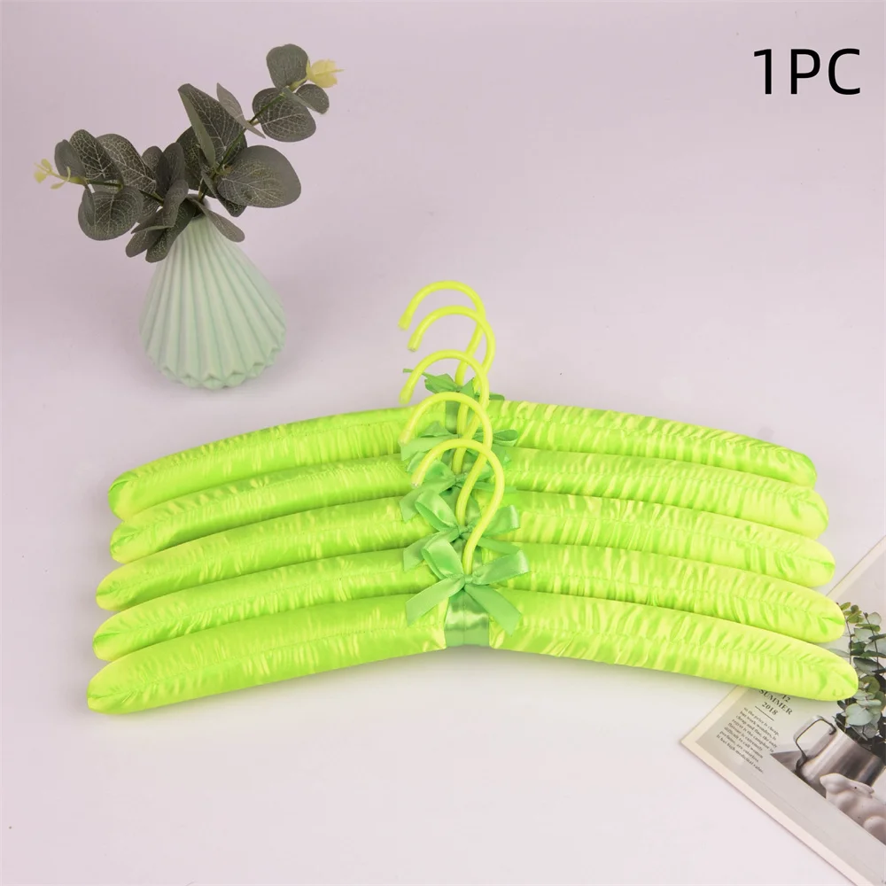 1PC Satin Padded Clothes Hanger Silk Wrapped Coat Rack Wrinkle Non-slip Coat Hanger Dress Clothes Sponge Hanger 6