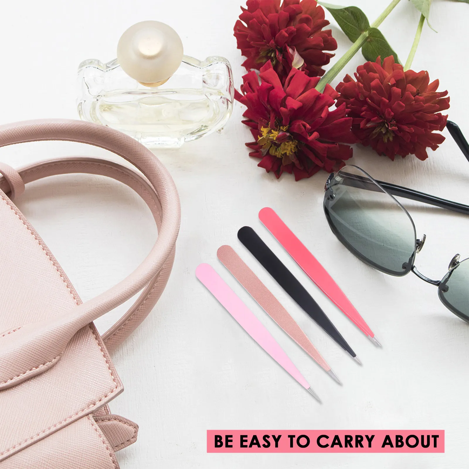 4개의 다채로운 눈썹 클립 세련된 룩을 위한 경량 스테인레스 스틸 눈썹 클리퍼 여행용 메이크업 핀셋