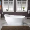 67" Acrylic Soaking Bathtub with Matte Black Drain Non-Slip Luxury Design Durable Reinforced Material Easy to Clean 66 Gallon 6