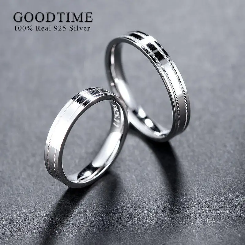 Luxury 1 Piece Egagement Ring For Couple  Pure 100% 925 Sterling Silver Wedding Band Anniversary Jewelry Gift For Woman Man 3