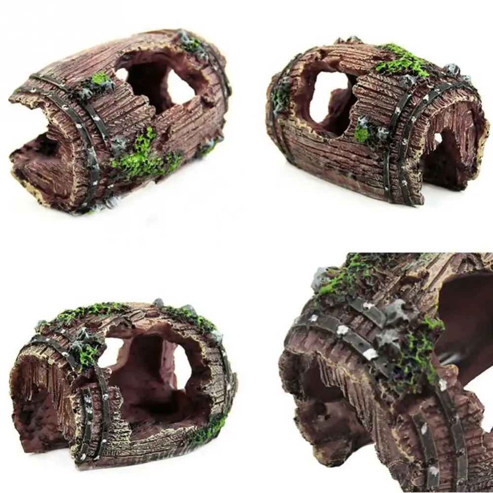 Fish Tank Landscaping Decoration Resin Artificial Aquarium Barrel Aquatics Decoration