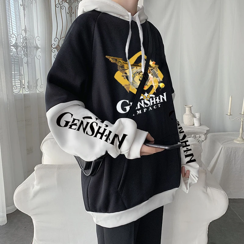 Толстовка Genshin Impact Ning Guang свободная повседневная Уличная одежда в стиле Харадзюку