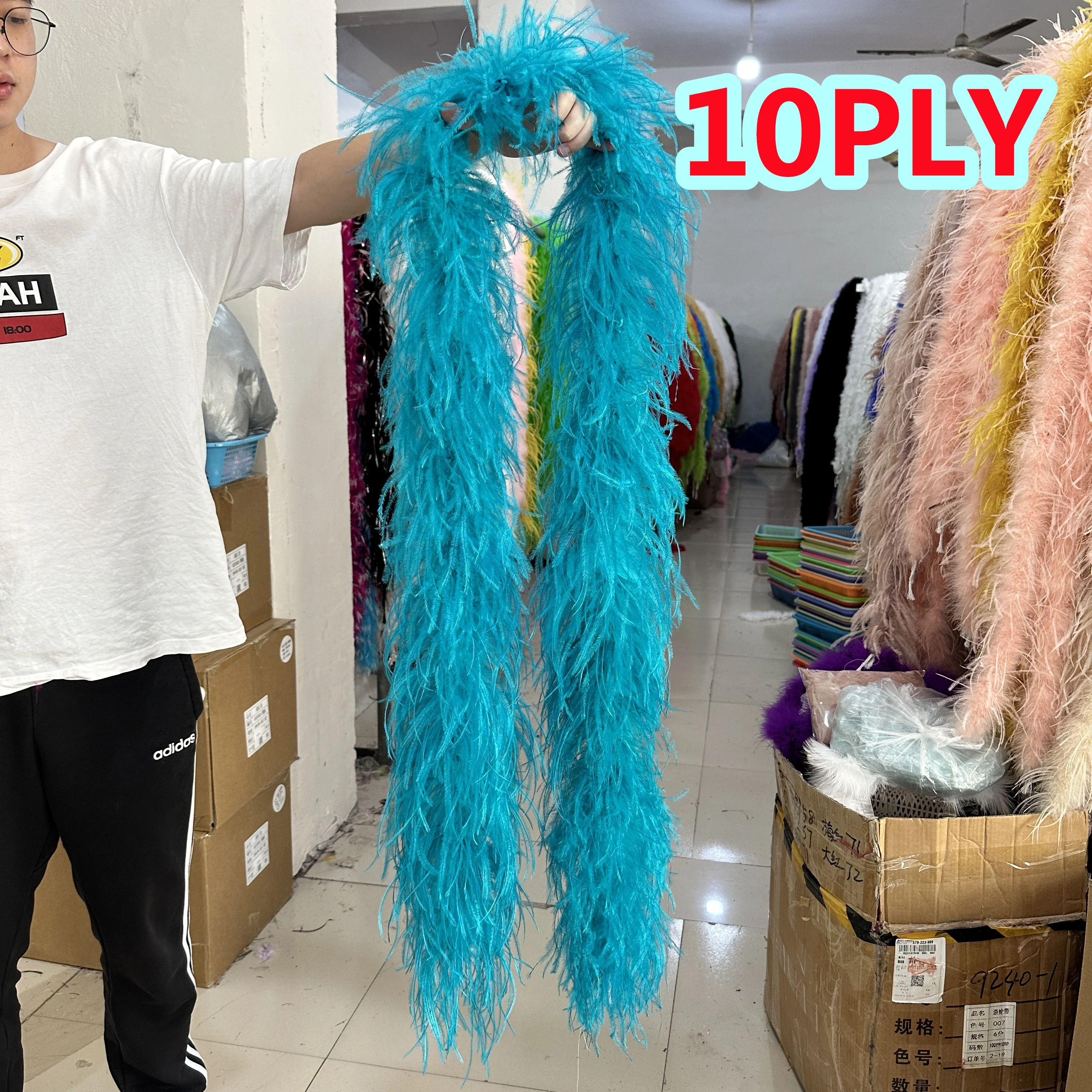 맞춤형 녹색 타조 깃털, 보아 1, 3, 6, 10, 15PLY, 푹신한 깃털 트리밍, 의류 바느질, 웨딩 원피스 장식, 플러마 숄