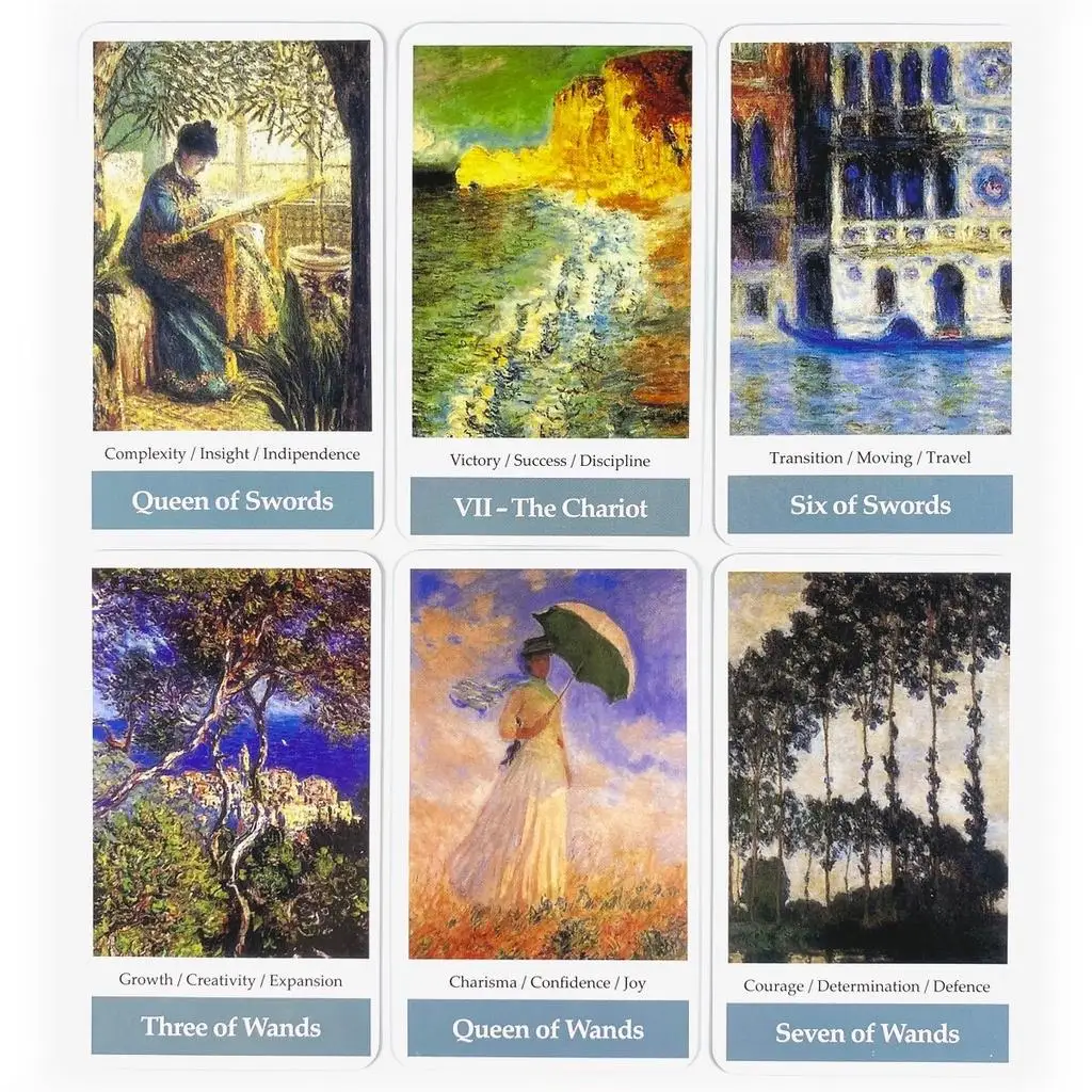 Claude Monet Impressionism art Tarot Deck Leisure Party Table Game Fortune-telling Oracle Cards With Guide Book 4