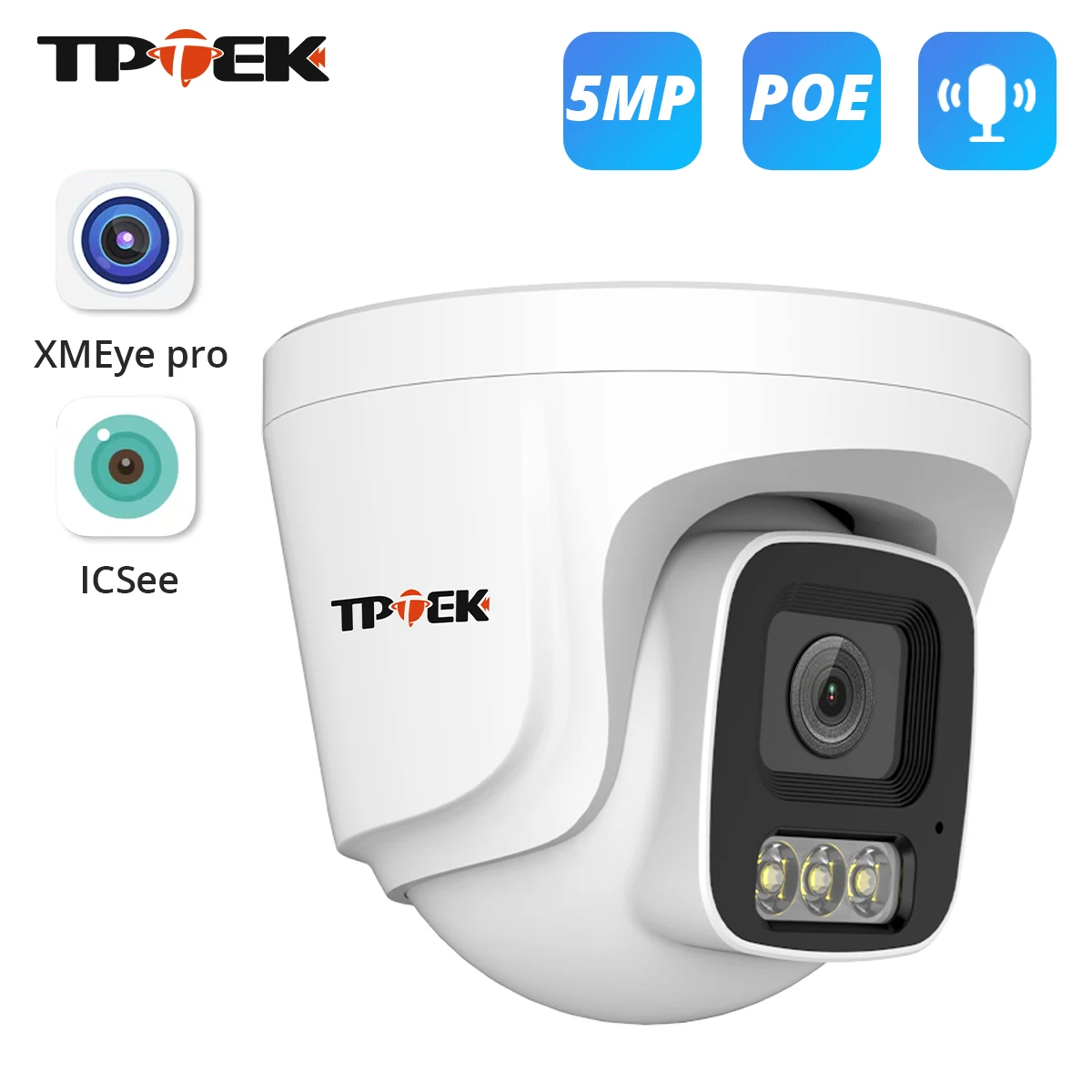 5MP IP Camera POE Indoor Surveillance H.265 Two Way Audio CCTV Color Night Vision Camera For POE System XMEye Pro iCSee Camera 1