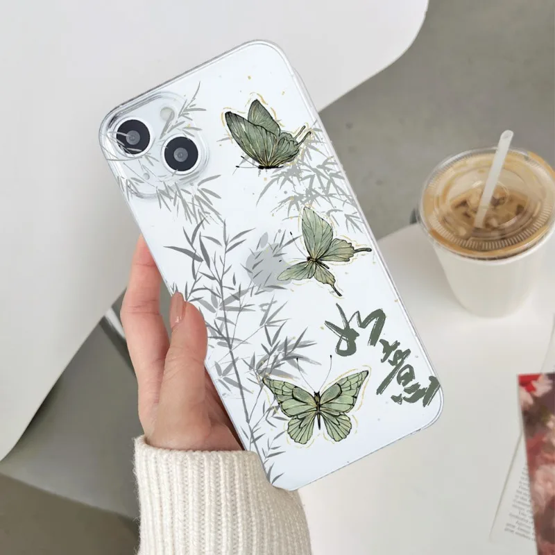 Cartoon Butterfly Couple Phone Case For IPhone 15 Pro Max 11 12 13 14 Mini X XR 7 8 Plus SE2 Mobile Phone Shell Colorful Covers 2