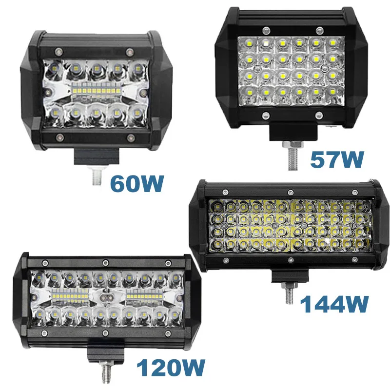 

72W 144W LED Bar Offroad Spot Light Bars Waterproof Work Light 12V 24V for Truck Driving Offroad Boat Car Tractor 4x4 SUV ATV