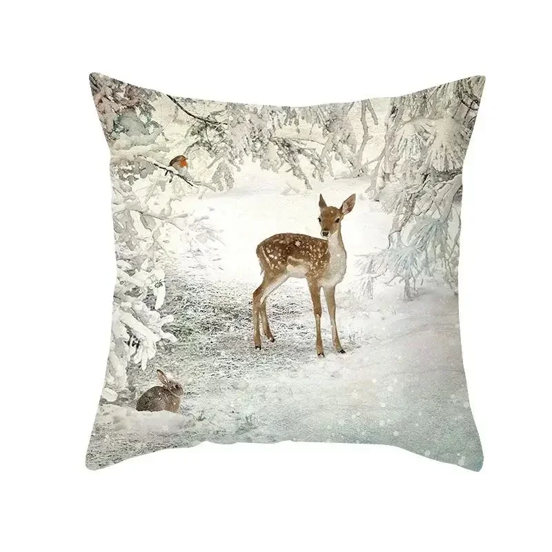 thumbnail image 1 of Funda de cojín navideña de 45 cm, funda de almohada, adornos navideños 2024 para el hogar, decoración navideña de Año Nuevo 2023 Noel, 1 of 5