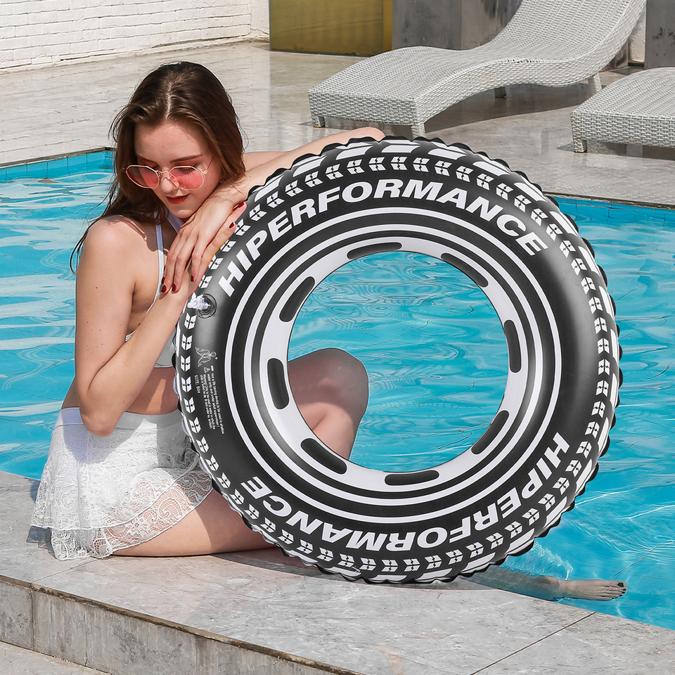 1PC Tire Shaped Thickened Pool Float, Simple Floating Ring For Adults In Summer, Suitable For Beach Parties
