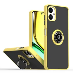 Universal Rotatable Bracket Case with Finger Ring Cover - Galaxy A04S (Yellow)