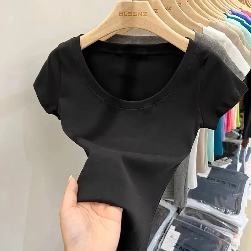 Maglia da donna a maniche lunghe con scollo a V, sexy, slim fit, Y2K, Dupe Basic Crop, top tunica, da donna, elasticizzata, per sport stretto