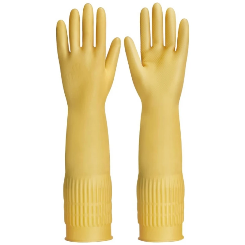 Наддовгі гумові рукавички для чищення 45 см. Нековзкі багаторазові кухонні інструменти для миття посуду для домашньої ванної кімнати Латексні рукавички