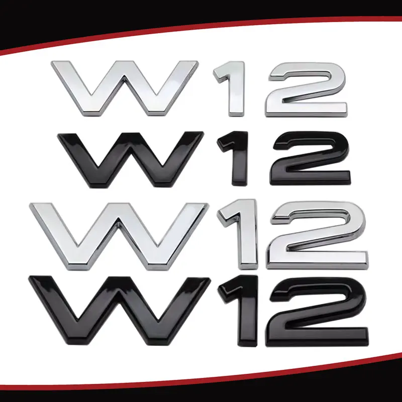 Высококачественный ABS гальванический W12Logo Автомобильная фотонаклейка для Audi A8