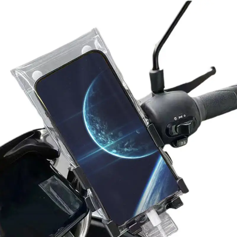 1pcs Waterproof Phone Bag for Motorcycle Clear Handlebar Cell Phone Case Waterproof Phone Pouch Motorcycle Mobile Holder