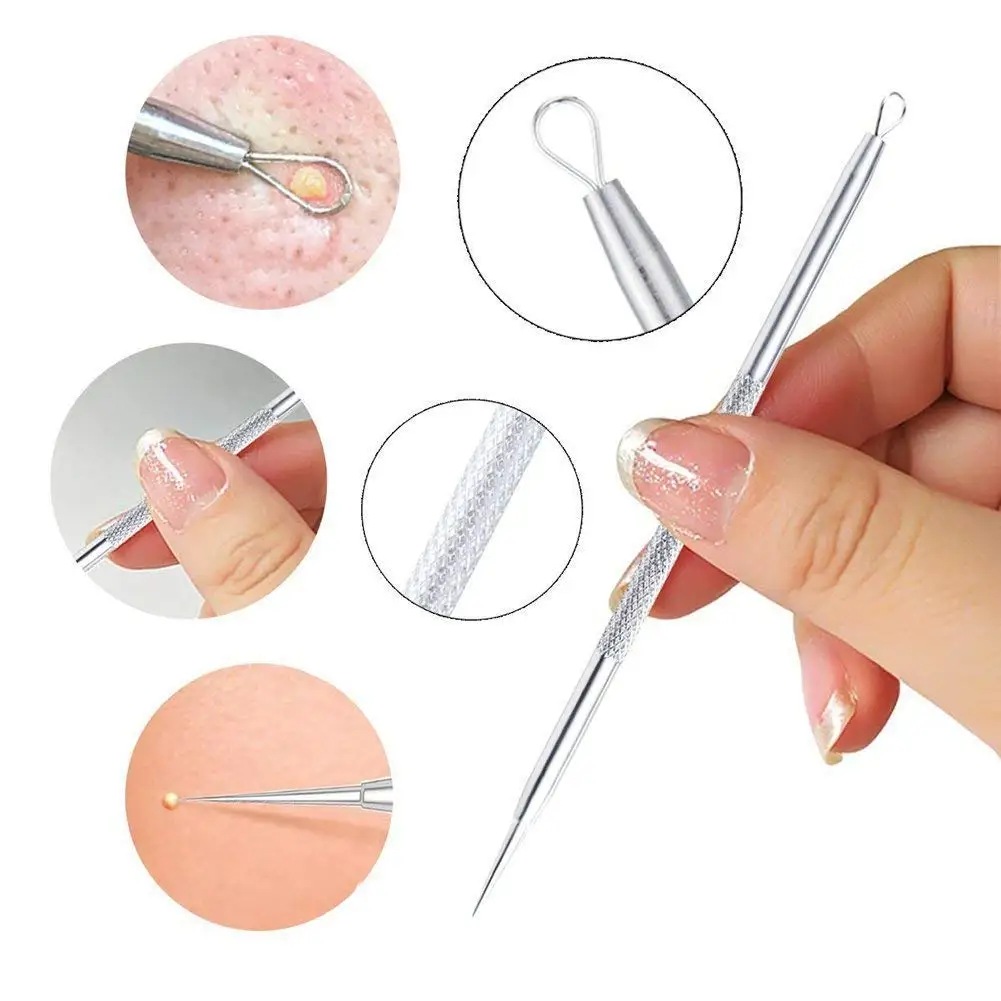 Blackhead Acne Remover 4pcs Comedone Black Head Blemish Pimple Removal Needle Face Skin Beauty Care Cleansing Pore Cleanser 6