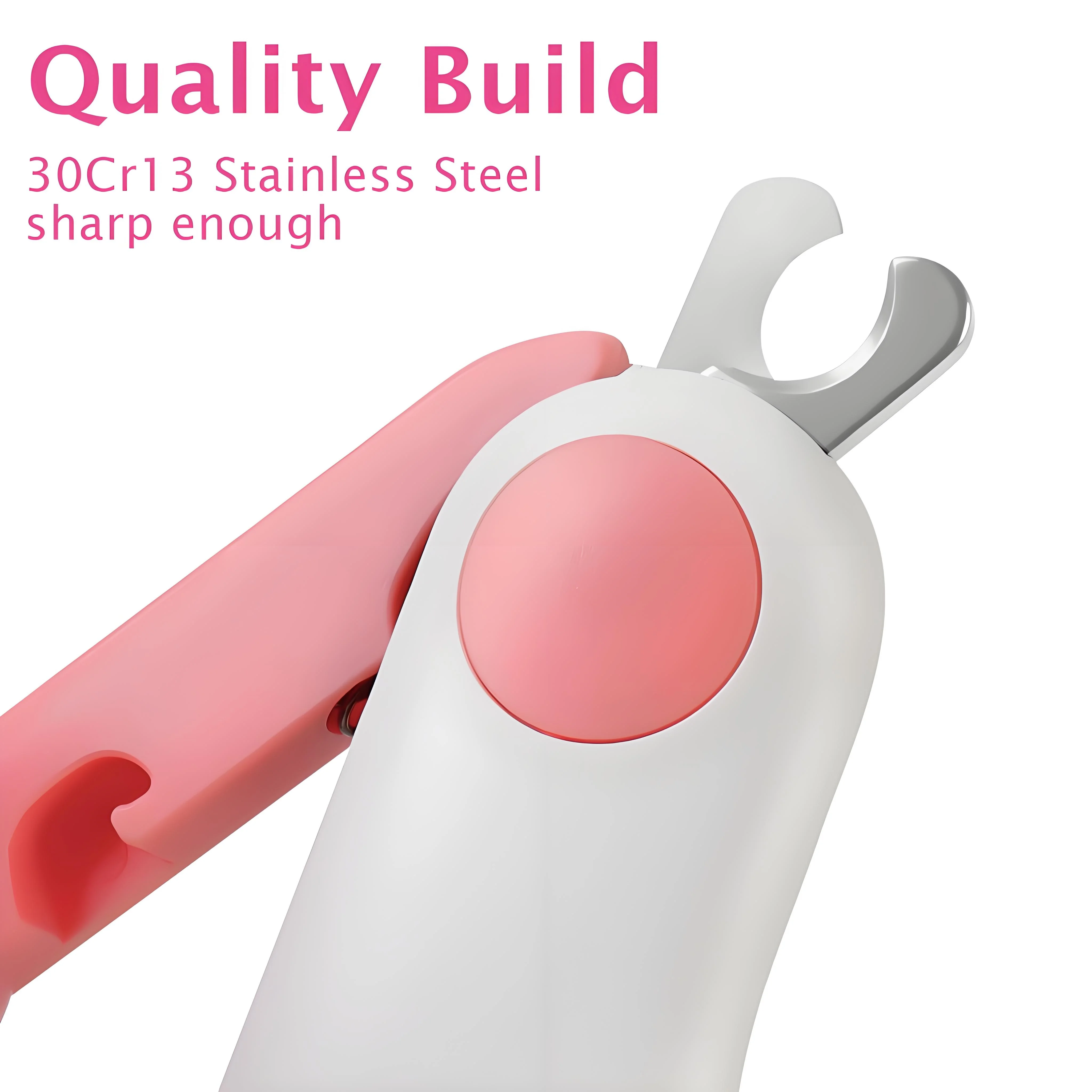 LED Pet Nail Clippers with Safety Guard – Precision Trimmer for Cats & Rabbits