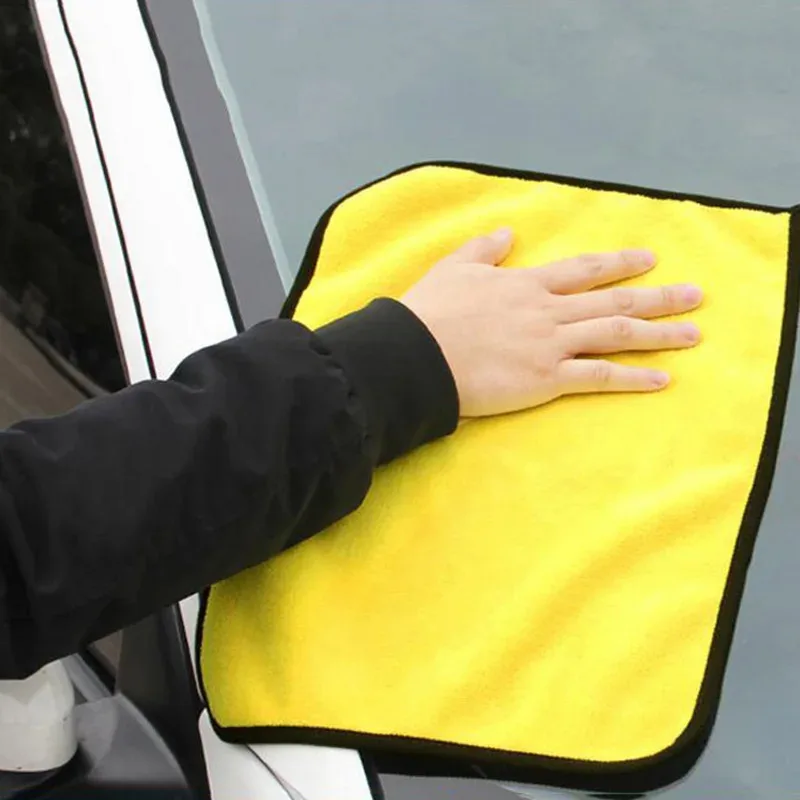1/5/10/20개 마이크로화이버 청소 타월 두꺼운 부드러운 건조 천 자동차 바디 세척 타월 이중 레이어 청소 걸레 30/40/60cm