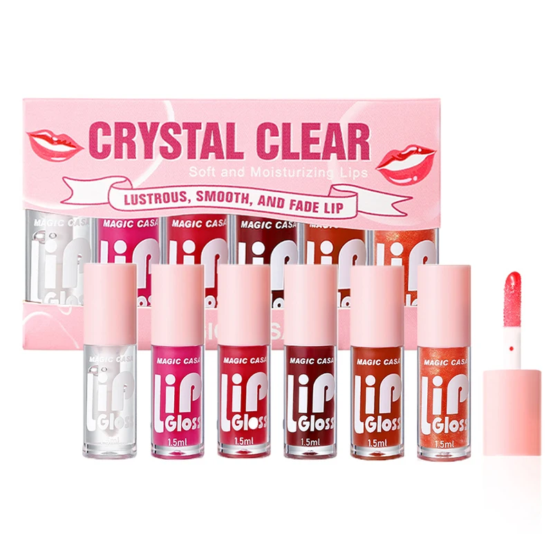 thumbnail image 1 of MAGIC CASA 6-Piece Set Water-Gloss Jelly Lip Oil - Plumping, Hydrating, Makeup Base, Long-Lasting Moisture, 1 of 4