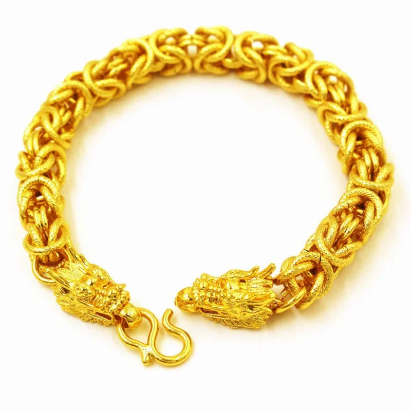 

European Dollar Gold Jewelry Men's Bracelet Aggressive Leading Bracelet Vietnam Sha Jin Long standing Jewelry Gift