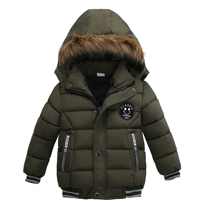 Children Jackets Girls Coat 2 3 4 5 6 Years Winter Baby Boys Jacket Classic Keep Warm Fashion Girls Coat Hooded Zipper Outerwear Birthday Gift Kids Clothes
