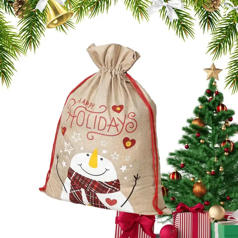 

Рождественские подарочные пакеты, рождественские мешки, большие мешочки на шнурке, многоразовые для праздников, лакомства, снэки, конфеты, Goodies, подарки, искусственные сувениры